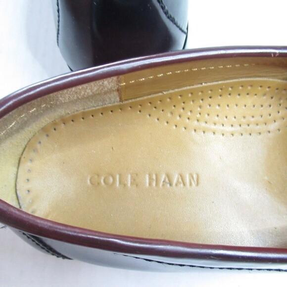 Cole Haan Mens Loafer Dress Shoes Brown Leather Pinch Tasseled Slip On 8.5D - Picture 6 of 7